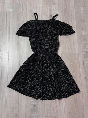 yanthon medium black polka dot dress